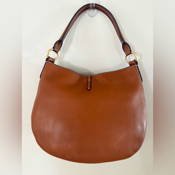 TORY BURCH Miller Mini Metal Logo Hobo Handbag in Aged Camello - Picture 4 of 16